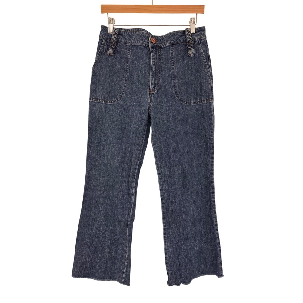 See By‎ Chloé Cropped Flare Jeans Raw Hem Size 30 Italy